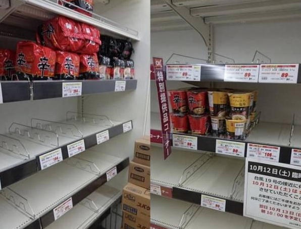 台风天日本人的倔强 所有食物均被抢空 只剩这一种东西！