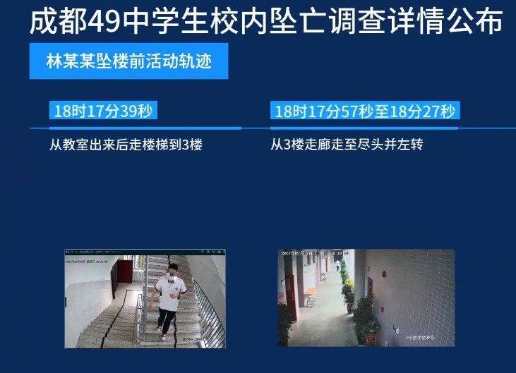 监控还原成都49中学生坠亡前轨 