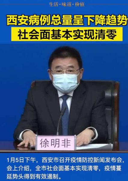 西安:社会面基本实现清零；病例总量呈现下降趋势