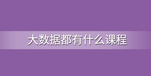 大数据专业主要学什么内容?大数据的课程有哪些?
