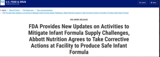 因空前的配方奶粉短缺危机，美FDA同意重启雅培问题工厂  具体情况如何？