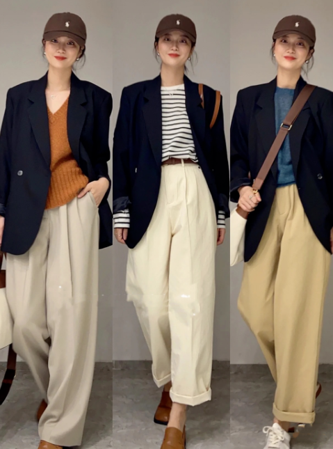 女生黑西服外套配什么穿好看(秋季黑西服外套这样穿百搭)