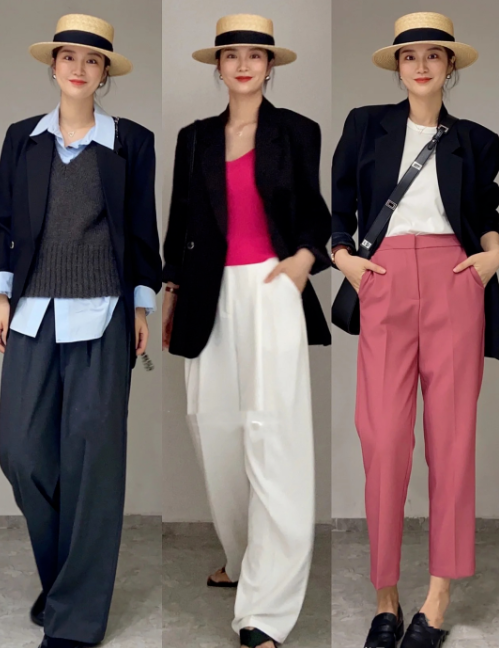 女生黑西服外套配什么穿好看(秋季黑西服外套这样穿百搭)