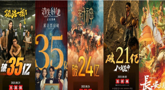 2023年中国电影票房已破500亿!前十名均为国产片