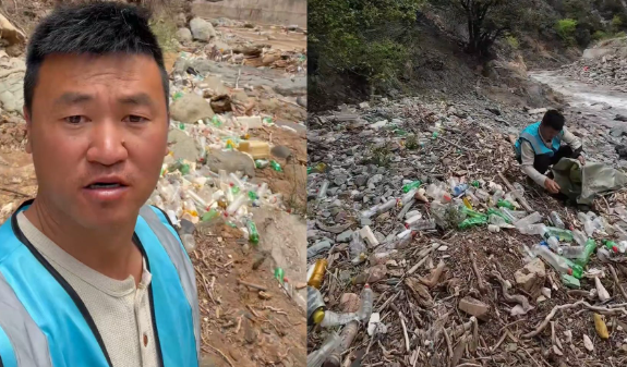 男子自驾游49天捡2吨垃圾 环保意思应该存在于每个人的心中