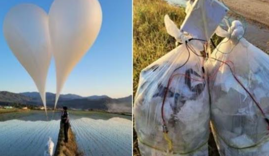 韩称境内发现260多只“垃圾气球” 此前韩国已多次向朝方投放装有污物的气球