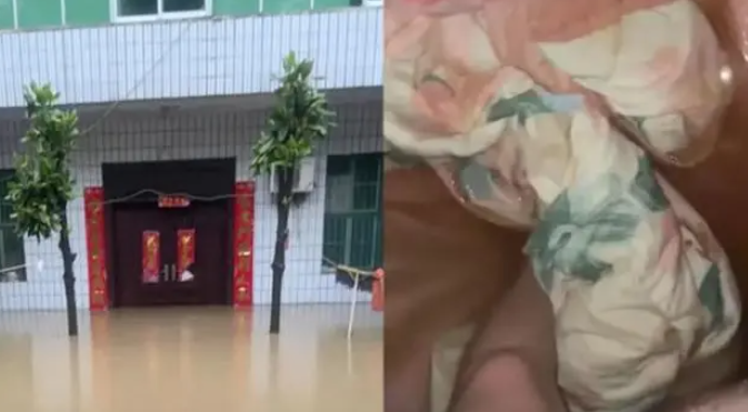雨量超600毫米，河南女子醒来发现屋子被淹床在漂