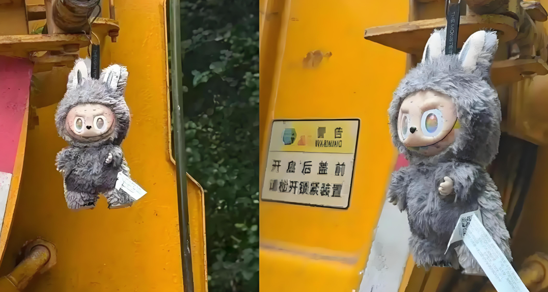 吸粪车尾惊现天价潮玩！大爷捡到LABUBU随手挂吸粪车被买走