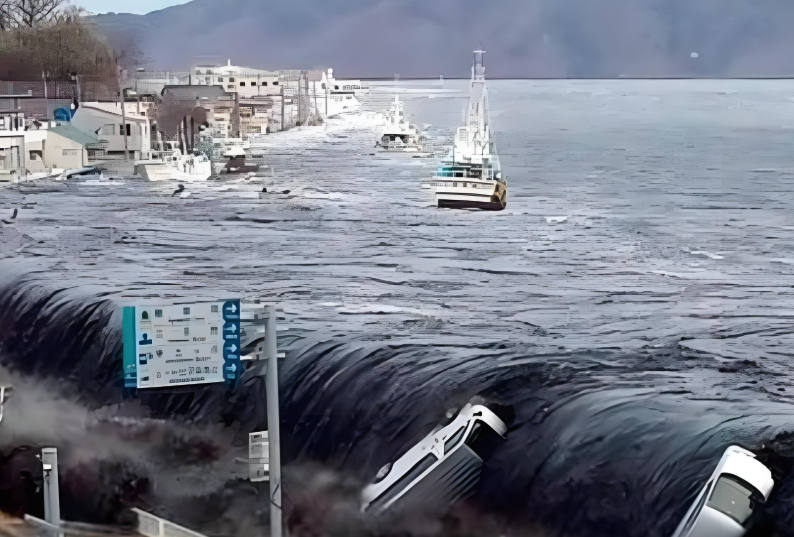 日本部分地区或出现3米海啸 海啸抵达日本:民众挤满屋顶