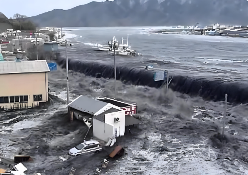 日本部分地区或出现3米海啸 海啸抵达日本:民众挤满屋顶