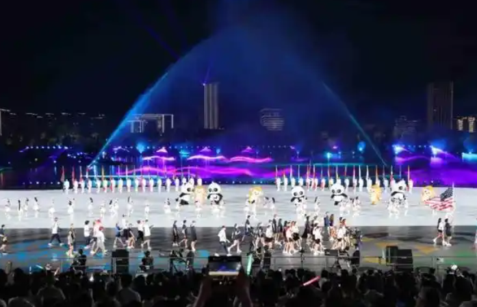 成都世运会开幕 丁俊晖潘展乐等巨星惊艳出场