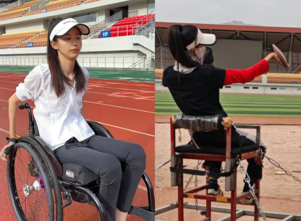 重残女子靠拉绳训练坐立！重残女子靠拉绳训练“重生”成为运动员！