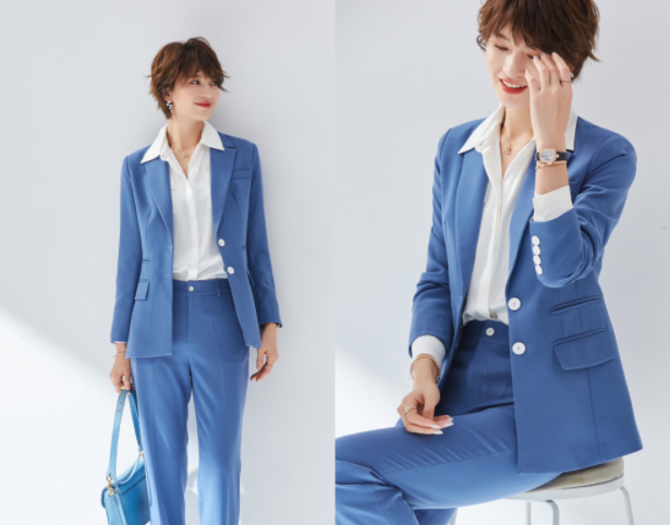 宋茜蓝色西服配短裤清爽干净(宋茜同款蓝色西服减龄穿搭2025)