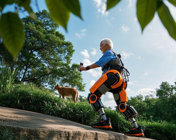 机器人助力真人陪爬山(现在年轻人爬山靠机器人躺赢了)
