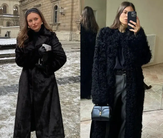 狐狸毛领大衣配直筒皮裤气场全开（狐狸毛领大衣的冬日霸气风穿搭2025）