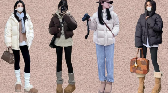 雪地靴配面包羽绒服防风保暖（雪地靴的冬日户外风穿搭2025）