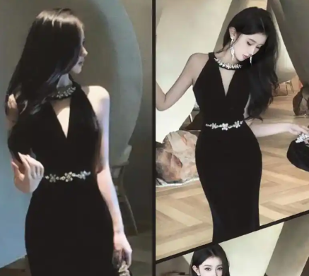 深V领礼服配项链性感（深V礼服跨年夜宴会迷人穿搭2025）