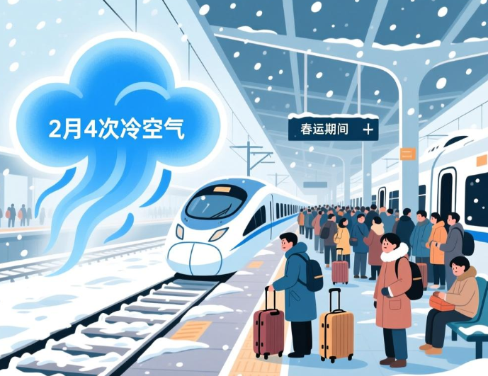 2月将有4次冷空气影响春运出行吗?春运路上寒潮来袭注意防范