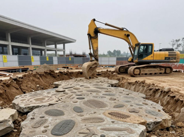 山东修高铁站挖出约5亿年前石海,山东石海是寒武纪石灰岩吗? 山东修高铁站挖出约5亿年前石海,山东石海是寒武纪石灰岩吗?