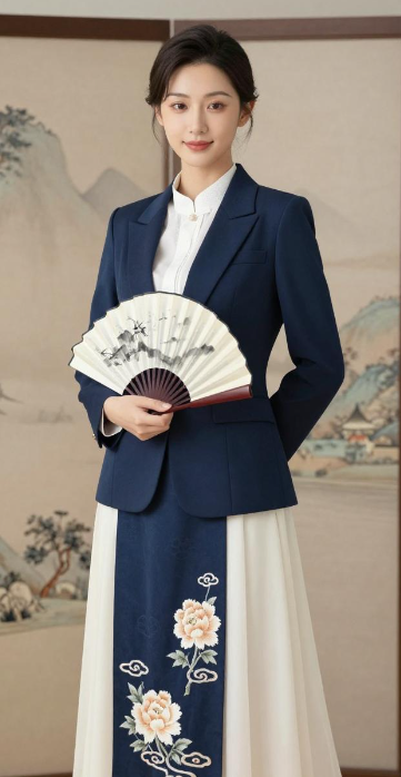 新中式西装搭长裙时髦又高级 2026新中式西装的春日穿搭
