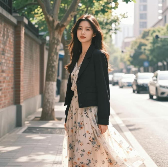 夹克配裙子可柔可飒 2026夹克配裙子小技巧