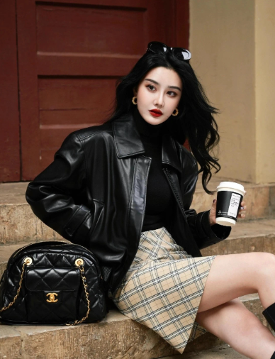 皮衣配裙子又美又飒 2026皮衣怎么穿显时髦?