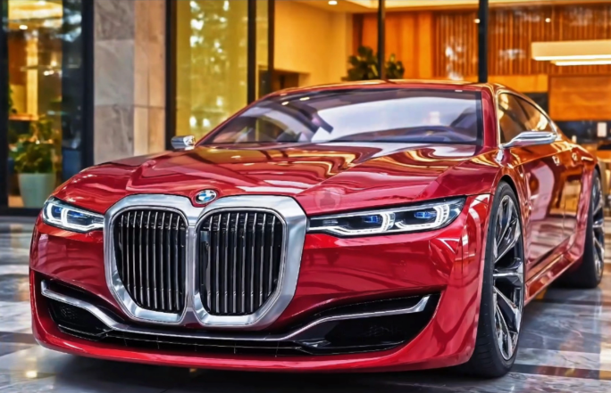 2027款宝马7系预告图首曝，2027款宝马7系延续大鼻孔设计