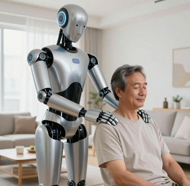荣泰RT9000按摩机器人首秀 2026机器人行业新方向