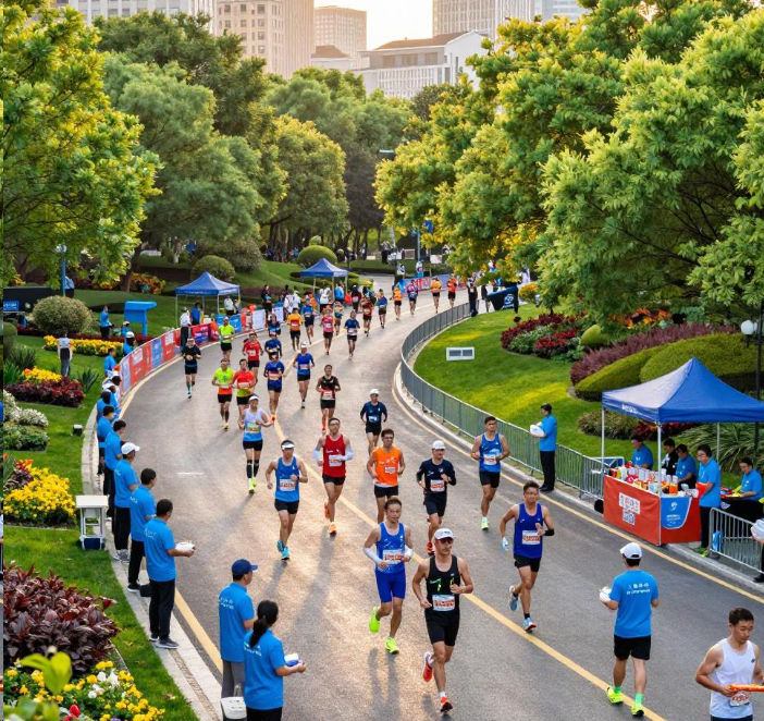 跑马拉松护航的民警居然是AI机器人 2026AI机器人全球首次上岗