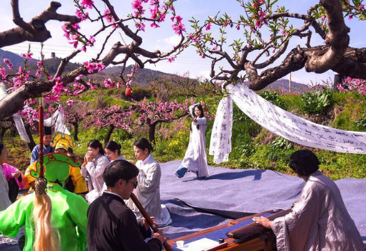 秦岭终南山脚下6800余亩桃花盛开 西安土门峪村桃花林举行桃花故事诗歌会