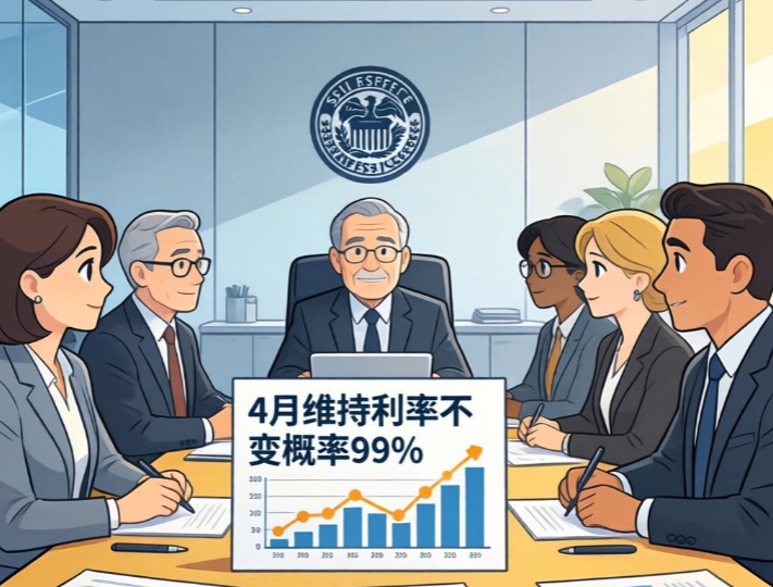 美联储4月维持利率不变概率为99%，预计9月降息25个基点