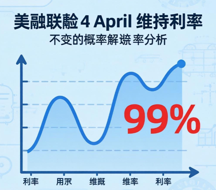 美联储4月维持利率不变概率为99%，预计9月降息25个基点