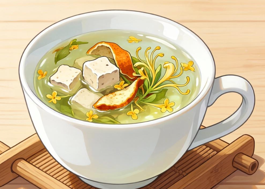 谷雨养生就喝茯苓陈皮二花茶，茯苓陈皮二花茶健脾祛湿