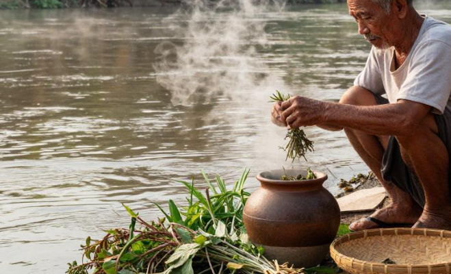 老挝湄公河草药蒸汽成为缓解鼻窦炎的天然方式 老挝湄公河草药蒸汽成为缓解鼻窦炎的天然方式
