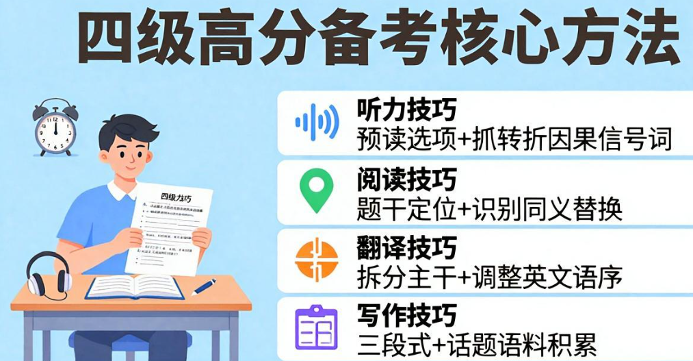 四级高分该如何备考，拿到录取通知书冲刺四级高分真题正确刷题方法