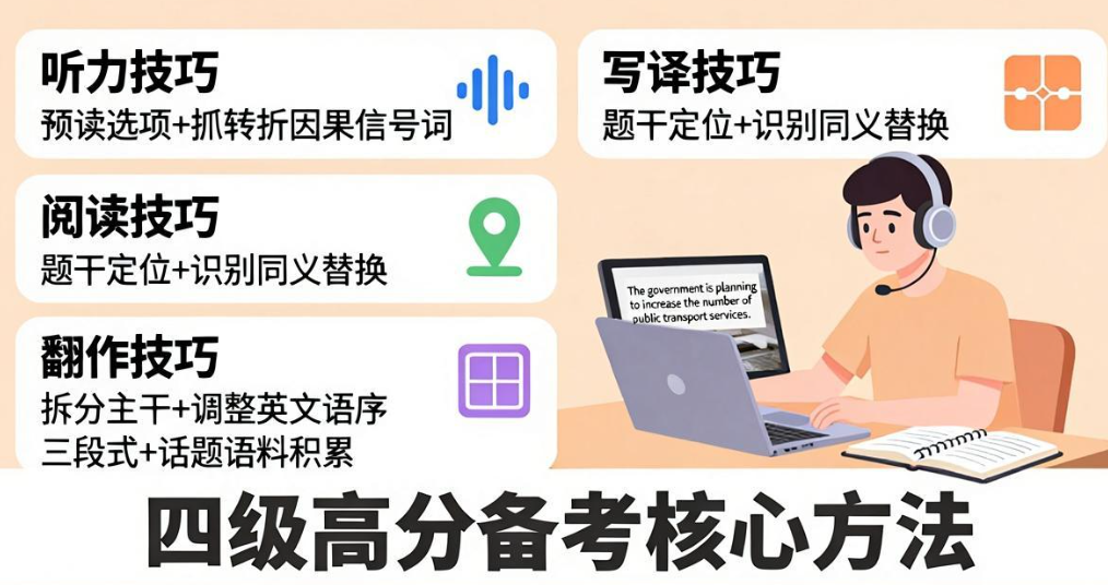 四级高分该如何备考，拿到录取通知书冲刺四级高分真题正确刷题方法