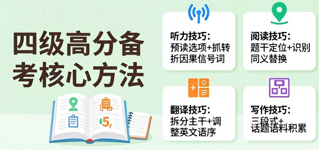 四级高分该如何备考，拿到录取通知书冲刺四级高分真题正确刷题方法