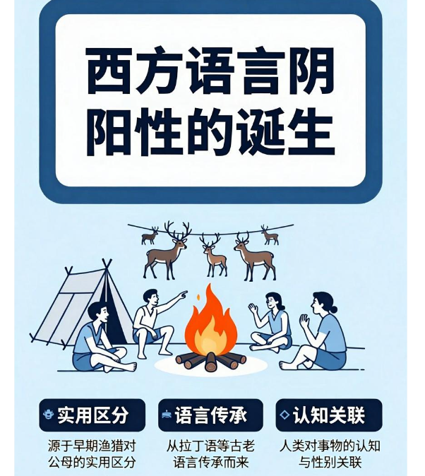西方语言阴阳性最初是如何诞生的，2026 西方语言阴阳性源自远古语言演化与先民认知习惯