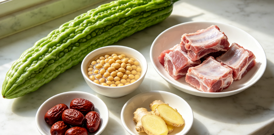 苦瓜黄豆排骨汤清润回甘 苦瓜黄豆排骨汤苦甘鲜三种味道的绝配 苦瓜黄豆排骨汤清润回甘 苦瓜黄豆排骨汤苦甘鲜三种味道的绝配