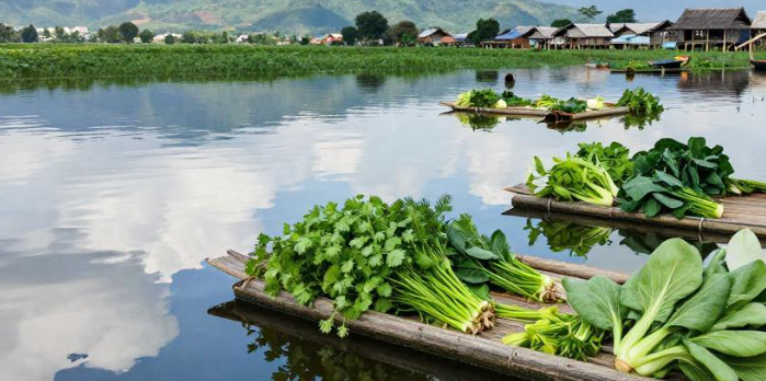 缅甸茵莱湖浮岛菜养生