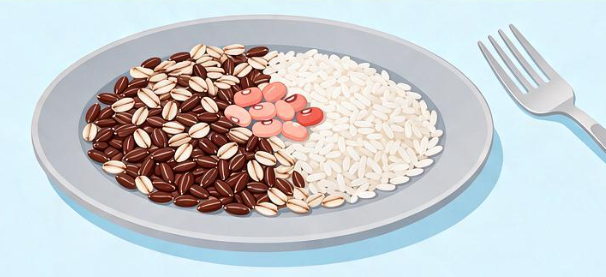 体重管理期间主食粗粮细粮和豆类搭配比例怎么参考？