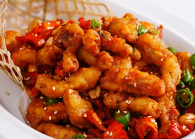 香辣里脊肉的简单做法,香辣可口,外焦里嫩