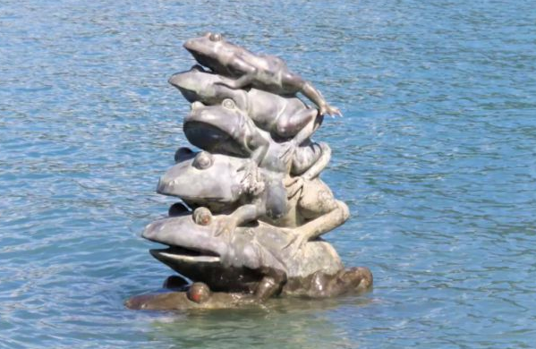 日月潭蓄水率创新低九蛙叠像全露出,台湾50年一遇的大旱